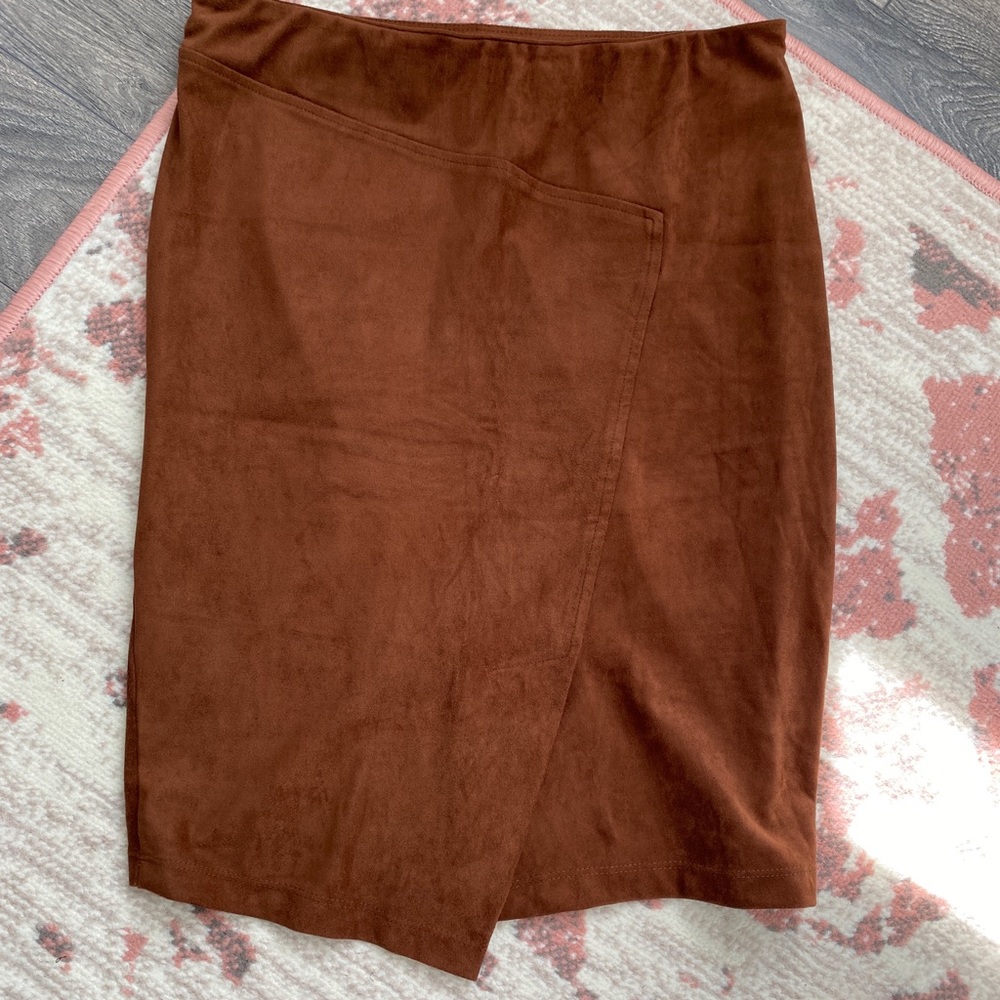 Faux Suede Pencil Skirt